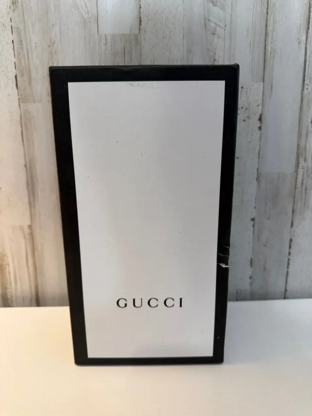 Gucci Black & White Logo Shoe Gift Storage Box With Lid Empty 12x6